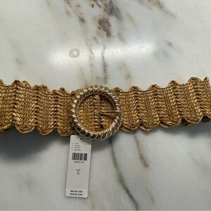 Anthropologie Stretch Shimmer Raffia Belt